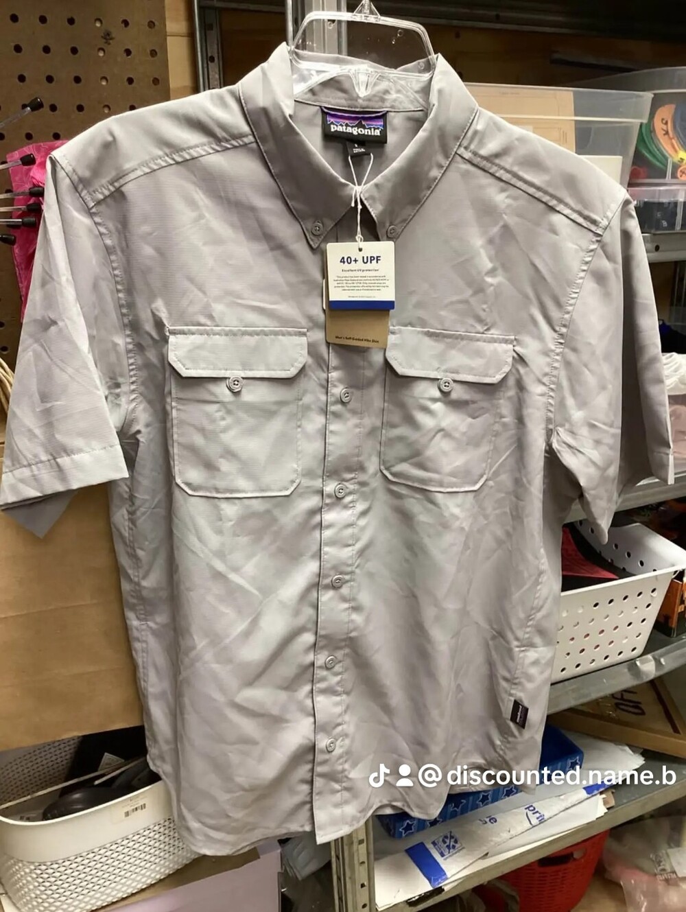Patagonia Short-Sleeve Button-Up Shirt - Light Gray Tagged $79.00